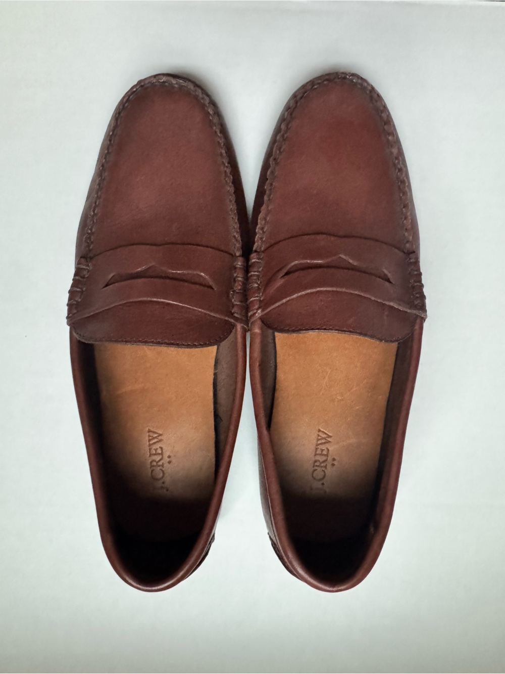 J. Crew Factory Brown Leather Penny Loafers